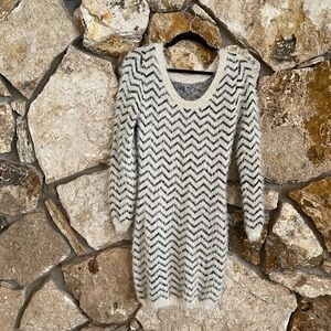 Charlotte Russe Chevron Knit Sweater - Black and Cream